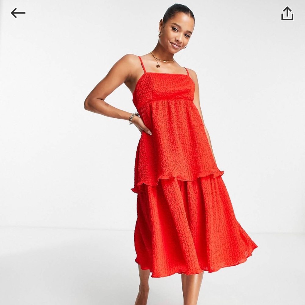 NWT RED CRINKLE DRESS